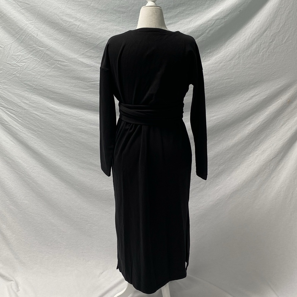 Modern Citizen Black Long Sleeve Tie Waist Dress - Picture 2 of 4
